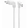 კაბელი GMB Power cord (C7) with angled connectors, VDE approved, 2.5 m, white (PC-184L-VDE-2.5M-W)  - Primestore.ge