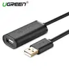 USB დამაგრძელებელი Ugreen US121 (10324) USB 2.0 Active Extension Cable with Chipset 20m (Black)  - Primestore.ge