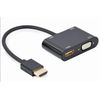 ადაპტერი Gembird A-HDMIM-HDMIFVGAF-01 HDMI to HDMI + VGA + Audio Adapter Cable 15cm Black  - Primestore.ge