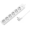 დენის დამაგრძელებელი Logilink LPS247 Socket Outlet 6-Way + Switch 1.5m White  - Primestore.ge