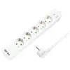 დენის დამაგრძელებელი Logilink LPS249U Socket Outlet 5-Way + Switch + 2xUSB-A 1.5m White  - Primestore.ge