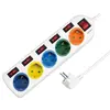 დენის დამაგრძელებელი Logilink LPS258 Power strip 5-way with 6 switches 5x CEE 7/3 multicolor 1.5m  - Primestore.ge