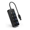 USB hub Gembird UHB-U3P4P-01 USB3.1 powered 4-port hub with switches Black