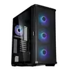 Case Zalman Computer case Z10, without PSU, 2xUSB3.0, 1xUSB Type-C, 3x140mm Black fans, 1x120mm Black fans, TG Side Panel, EATX, Black