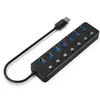 USB ჰაბი Gembird UHB-U3P7P-01 7-port USB3.1 hub with switches Black  - Primestore.ge