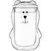 ჭიქების ნაკრები Ardesto Double wall borosilicate glass mug set with a lid Animals, 300 ml, 2 pcs, with glass lid  - Primestore.ge