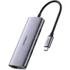 მულტიფუნქციური ადაპტერი UGREEN 60718, USB-C to 3 x USB 3.0 + RJ45 + Micro USB, Multifunction Adapter, Grey  - Primestore.ge