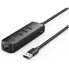 USB-C ჰაბი UGREEN CM416 (20984), USB-C, USB, RJ45, Hub, Black  - Primestore.ge