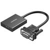 Adapter UGREEN CM513 (50945), VGA To HDMI Adapter With 3.5mm And USB-C, 0.15cm, Black