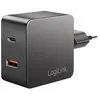 ადაპტერი Logilink PA0310 Dual USB charger set 1x USB-C 1x USB-A 45W Black  - Primestore.ge