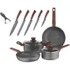 ქვაბების და ტაფების ნაკრები Ardesto 12 pcs set Midori,  stainless steel  - Primestore.ge