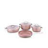 Pots and pans set Korkmaz A2619 Linea 7 pcs Cookware Set- Rosagold