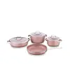 ქვაბების და ტაფების ნაკრები Korkmaz A2619 Linea 7 pcs Cookware Set- Rosagold  - Primestore.ge