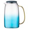 Water jug Ardesto Pitcher with lid Blue Atlantic, 1600ml, borosilicate glass, silicone, transparent-blue
