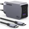 მობილურის დამტენი UGREEN 25871 Nexode Pro, 65W, USB, Type-C, Gray + Type-c Cable 1,5M  - Primestore.ge