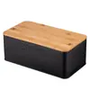 პურის შესანახი Ardesto Bread bin Midori 33х18х12cm, metal, bamboo, black  - Primestore.ge