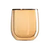 ჭიქების ნაკრები Ardesto Doublewall mug set Golden Moon, 250ml, 2pcs, borosilicate glass, golden  - Primestore.ge