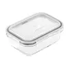 კონტეინერი Ardesto Food storage container Gemini 0.4l, borosilicate glass, plastic, rectangular, transparent  - Primestore.ge