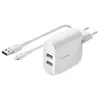 კაბელი და ადაპტერი Belkin Wall Charger 24W USB-A, 1M PVC A-LTG, white  - Primestore.ge