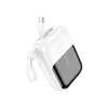 პორტატული დამტენი Hoco Q20 Fountain 22.5W+PD20W fully compatible power bank with digital display and cable(10000mAh) White  - Primestore.ge