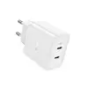 ადაპტერი Hoco N35 Streamer dual-port PD45W (2C) charger white  - Primestore.ge