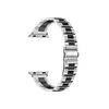 სმარტ საათის სამაჯური For Samsung Galaxy Watch Stainless Steel 3-Bead Watch Strap 20mm Replace Band - Silver+Black  - Primestore.ge