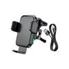 ავტომობილის უსადენო დამტენი Hoco HW10 Jenny Three-Axis linkage Wireless Fast Charging Car Holder (air outlet) Black  - Primestore.ge