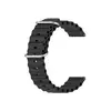სმარტ საათის სამაჯური For Samsung Galaxy Watch3 41mm / Gear Sport Universal 20mm Wave Design Silicone Replacement Strap Solid Color Wrist Band - Black  - Primestore.ge