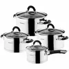 ქვაბების ნაკრები Ardesto Cookware set  Gemini Monza with drain, 8 pcs., Handles with gray silicone, stainless steel  - Primestore.ge