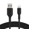 USB კაბელი BELKIN CAA002BT2MBK APPLE IPHONE CHARGER USB TO LIGHTNING CABLE 6FT  - Primestore.ge