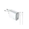 ადაპტერი და კაბელი Celly 65W Wall Charger (with Type-C toType-C Cable) White  - Primestore.ge