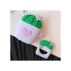 ყურსასმენის ქეისი For Apple AirPods 2nd gen. Anti-fall Cactus Silicone AirPods Cover - Purple  - Primestore.ge