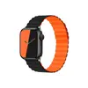 სმარტ საათის სამაჯური TVC KALEBOL Magnetic Watch Band for Apple Watch Series 10 9 8 7 SE 6 5 4 3 2 1 42mm 41mm 40mm 38mm Silicone Adjustable Strap - Black Orange  - Primestore.ge
