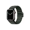 სმარტ საათის სამაჯური TVC Apple Watch Series 10 42mm / 9 8 7 41mm / SE (2023) SE (2022) SE 6 5 4 40mm / 3 2 1 38mm Watch Band Braided Nylon Strap - W-Shape Black+Green  - Primestore.ge