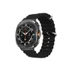 სმარტ საათის სამაჯური TVC Samsung Galaxy Watch Ultra 47mm Wavy Design Double Buckle Silicone Watch Band - Black  - Primestore.ge