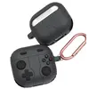 ყურსასმენის ქეისი TVC AirPods 4 Case Game Console Shape Earphones Silicone Shell with Carabiner - Dark Grey  - Primestore.ge