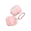 ყურსასმენის ქეისი TVC AirPods 4 Case Game Console Shape Earphones Silicone Shell with Carabiner - Pink  - Primestore.ge