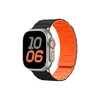 სმარტ საათის სამაჯური TVC Silicone Strap for Apple Watch Series 10 Ultra 9 8 7 SE 6 5 4 3 2 1 46mm 49mm 45mm 44mm 42mm Magnetic Band - Black+Orange  - Primestore.ge