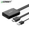 HDMI გადამყვანი UGREEN MM107 (40238) HDMI to DP Converter 0.5m (Black) + USB for power  - Primestore.ge