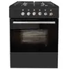 გაზქურა Oz OE 6040 BL OQ60X60B4E Coocker, 4Gas, Oven-Electric, Convection, 3Plates,Lighter, 60x60x85, Black, Top glass  - Primestore.ge