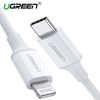 კაბელი UGREEN US171 (10493) USB-C to Lightning Cable Rubber Shell 1m (White)  - Primestore.ge