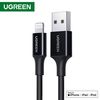 კაბელი UGREEN USB-A Male to Lightning Male Cable Nickel Plating ABS Shell 1m (Black)  - Primestore.ge