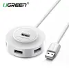 USB ჰაბი UGREEN CR106 (20270) USB 2.0 4 PORTS HUB 1M WHITE  - Primestore.ge
