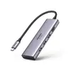 USB-C ჰაბი UGREEN CM511 (60384), 5-in-1 Adapter, USB-C Hub to 3xUSB3.0, HDMI, TF/SD, Gray  - Primestore.ge