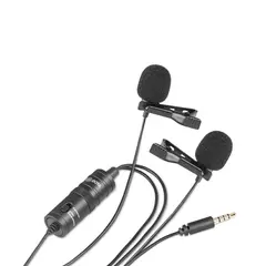 მიკროფონი BOYA BY-M1DM Dual Omni-directional Lavalier Mic Black  - Primestore.ge