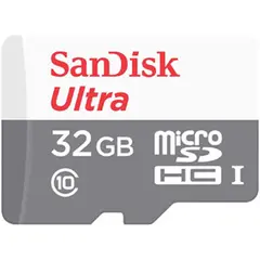 მეხსიერების ბარათი SanDisk 32GB Ultra MicroSD/HC UHS-I Card 100MB/S Class 10 SDSQUNR-032G-GN3MN  - Primestore.ge