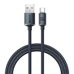 კაბელი Baseus Crystal Shine Series Fast Charging Data Cable USB to Type-C 100W 1.2m CAJY000401  - Primestore.ge