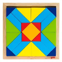 ასაწყობი ხის ფაზლი Goki The wooden puzzle The world of shapes - rectangle 57572-4  - Primestore.ge