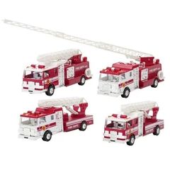 Fire truck goki Machine metal Fire truck Barrel with a staircase white 12115G-3