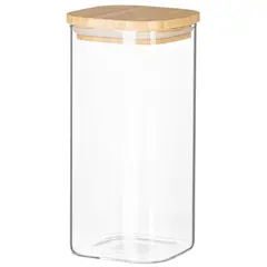 ქილა Ardesto Jar Fresh, 700 ml, square, glass, bamboo  - Primestore.ge